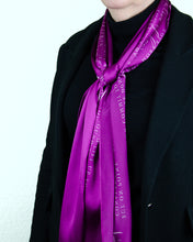 Load image into Gallery viewer, "Threads of Wisdom" Plum Silk Scarf