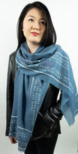 Load image into Gallery viewer, Cashmere "Threads of Wisdom" Ceylon Blue Scarf