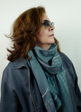 Load image into Gallery viewer, Cashmere "Threads of Wisdom" Ceylon Blue  Scarf