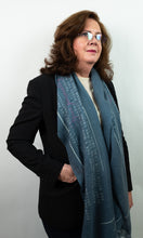 Load image into Gallery viewer, Cashmere "Threads of Wisdom" Ceylon Blue Scarf