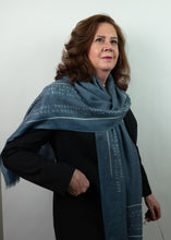Load image into Gallery viewer, Cashmere "Threads of Wisdom" Ceylon Blue  Scarf