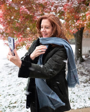 Load image into Gallery viewer, Cashmere "Threads of Wisdom" Ceylon Blue  Scarf
