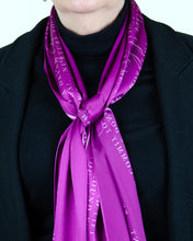 Load image into Gallery viewer, "Threads of Wisdom" Plum Silk Scarf
