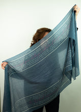 Load image into Gallery viewer, Cashmere &quot;Threads of Wisdom&quot; Ceylon Blue  Scarf
